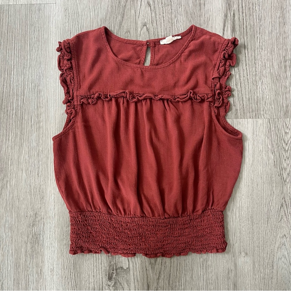 Moa Moa Burnt Orange Sleeveless Top